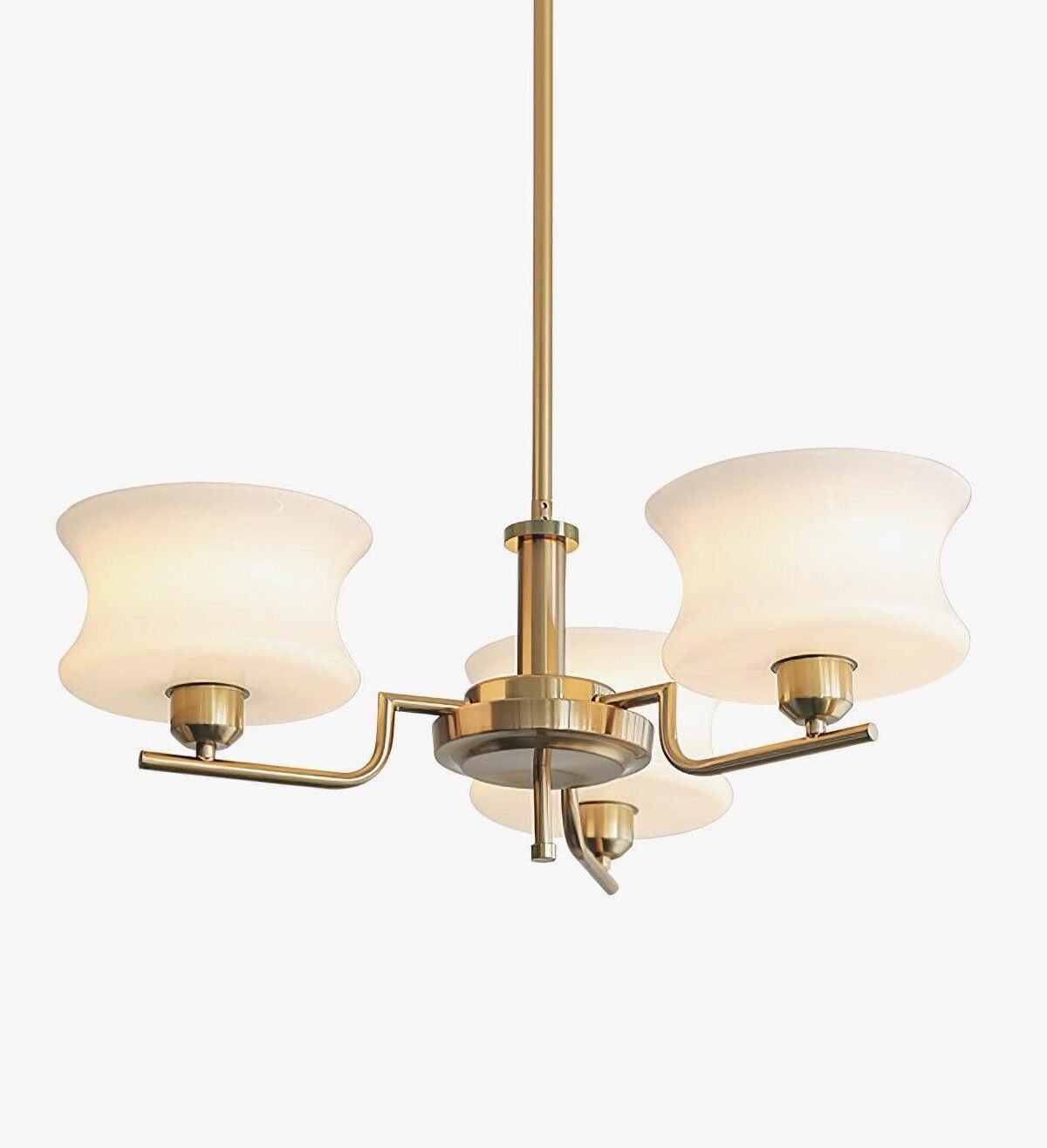 Golden Vintage Glass Chandelier