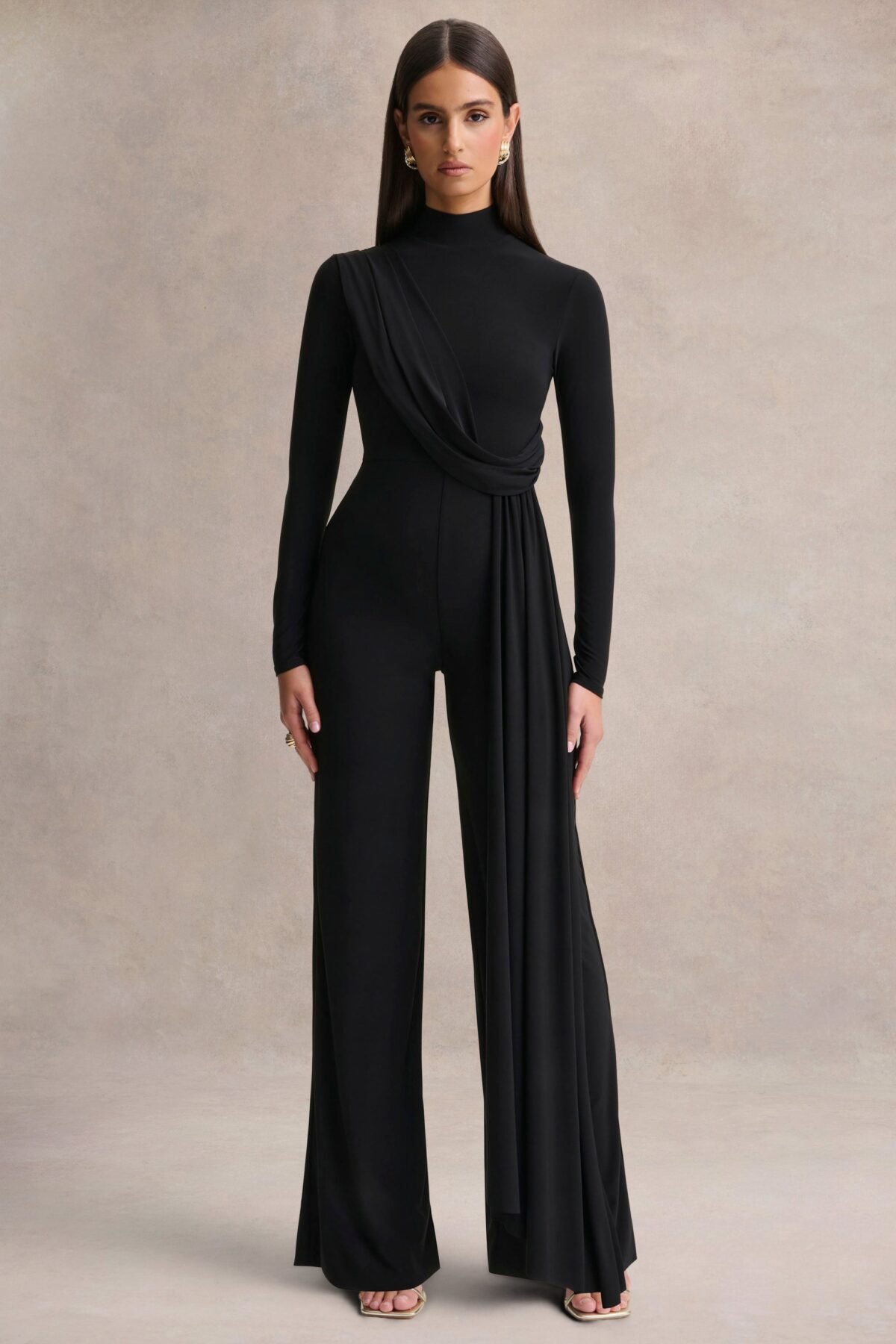 Black High-Neck Jumpsuit