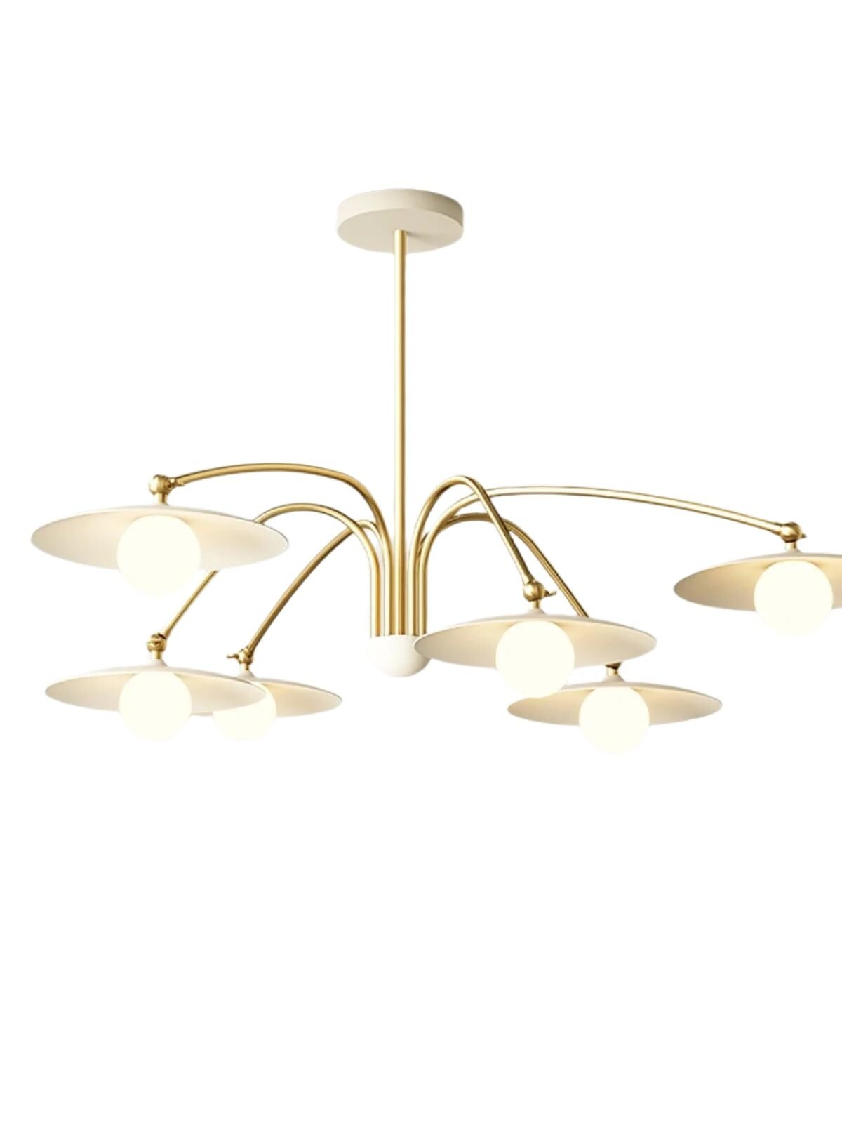Marais Art Deco Glass and Metal Chandelier