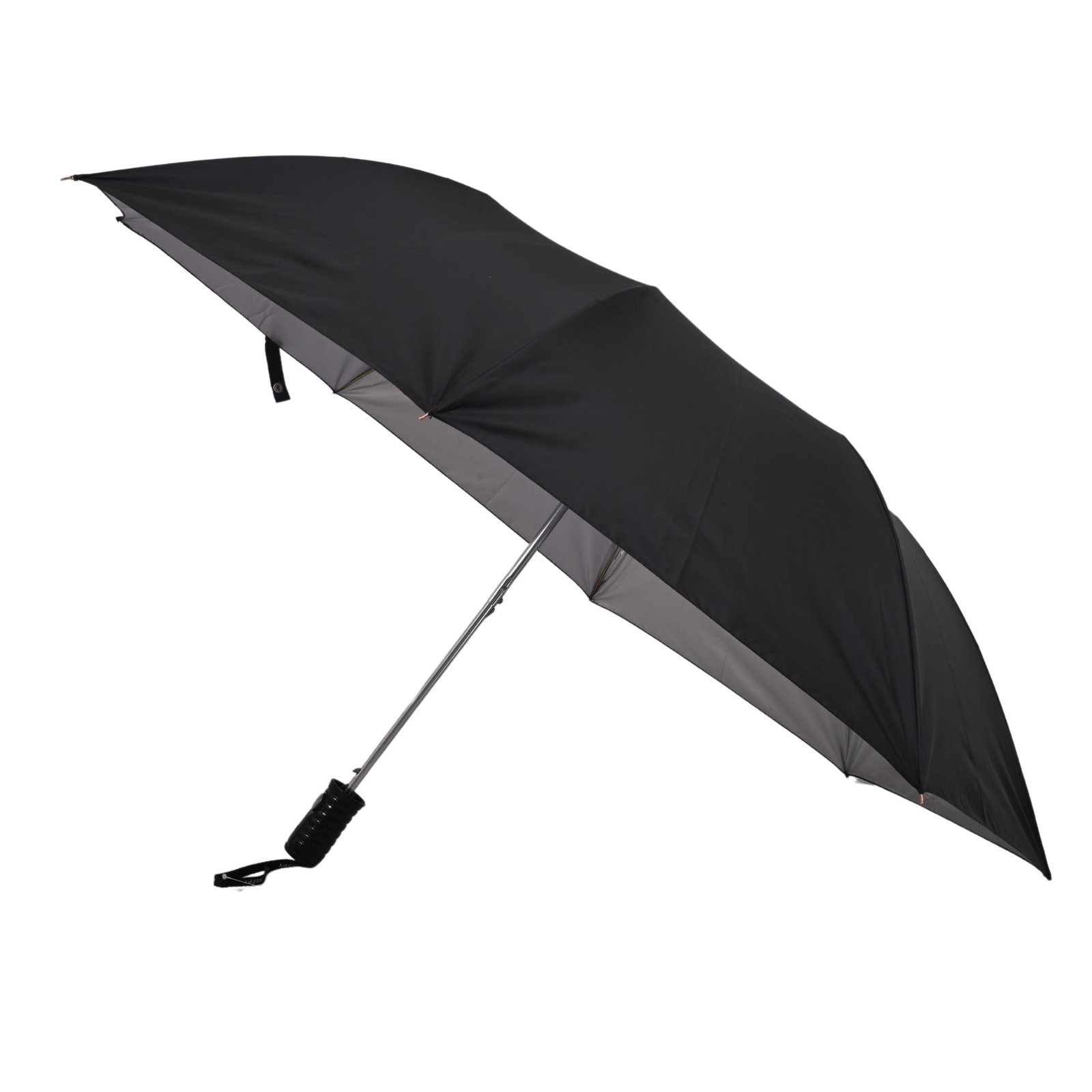 25X8 2 Fold Rich Stylo Black Silver Polyester Umbrella