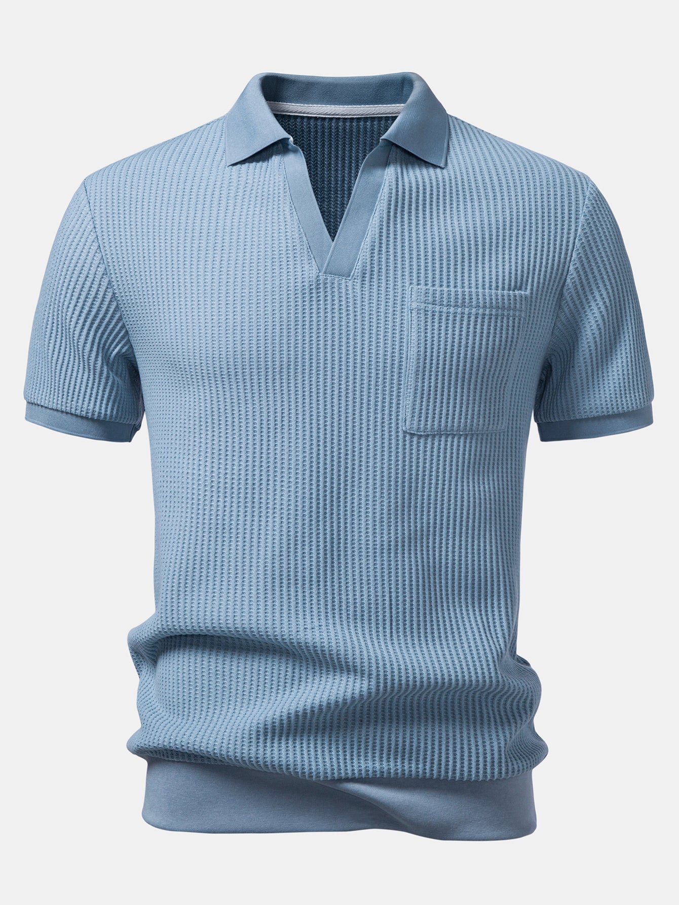 Waffle Johnny Collar Polo With Pocket