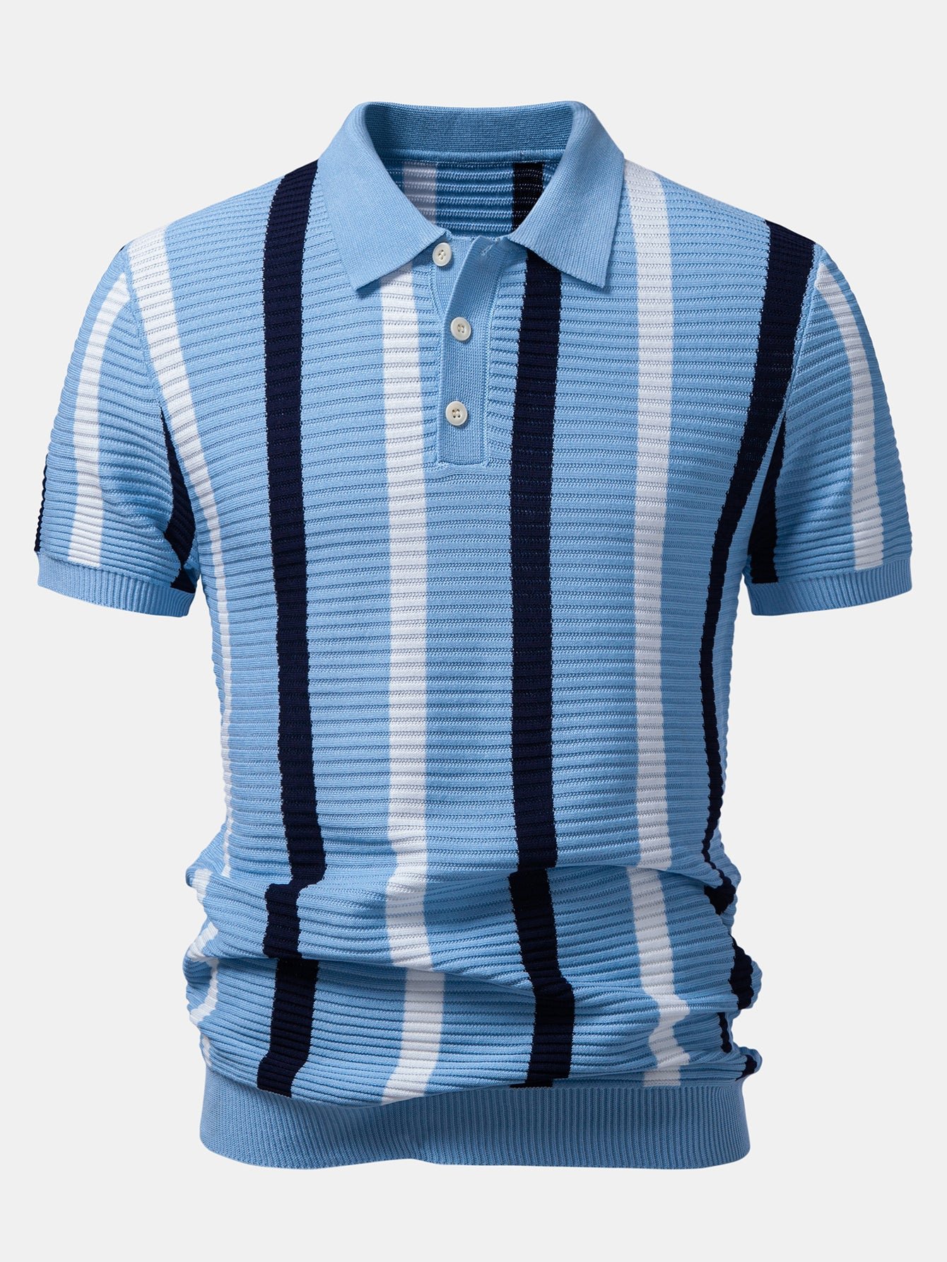 Stripe Textured Knit Polo