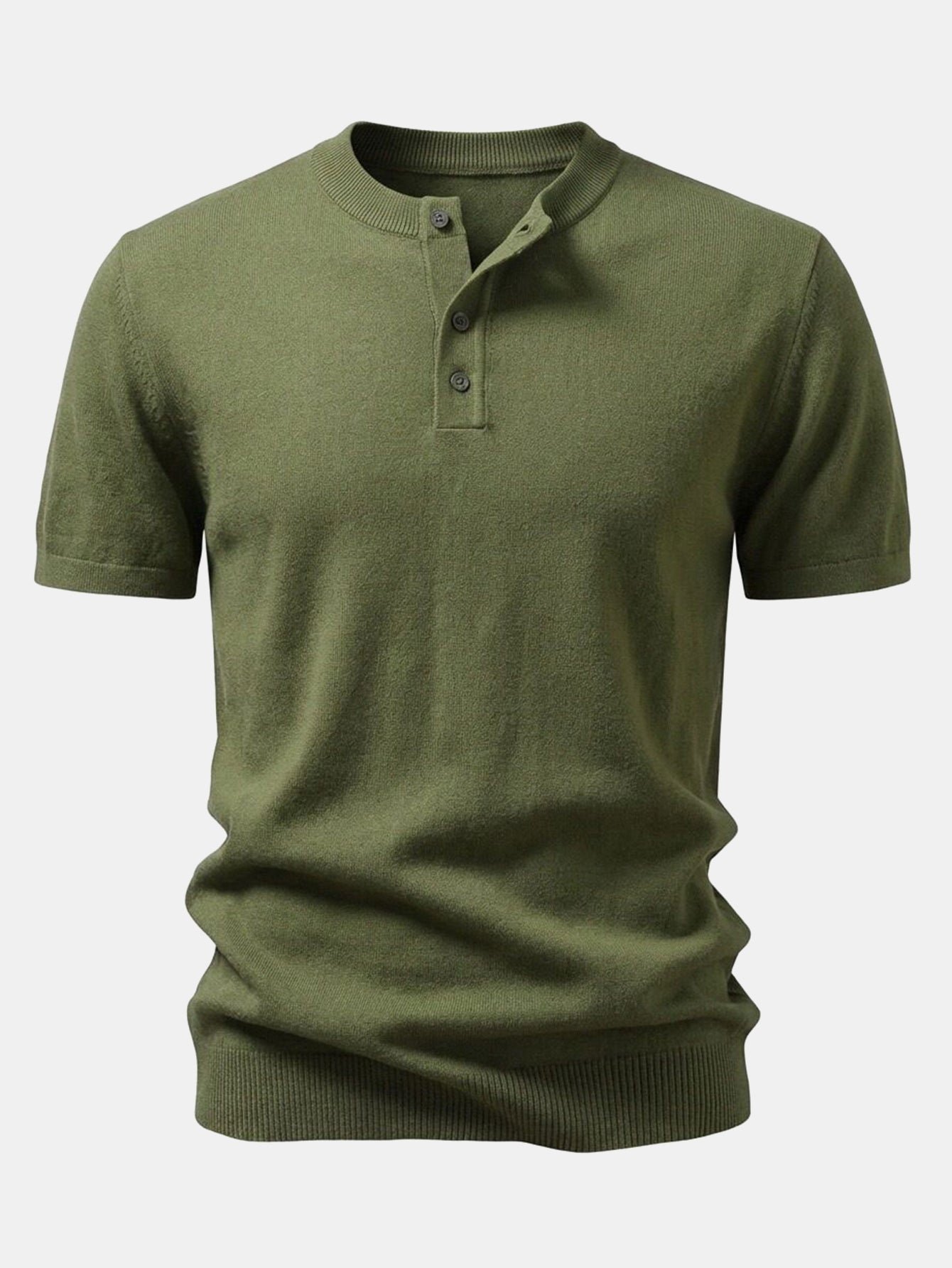 Short Sleeve Knit Henley Shirt