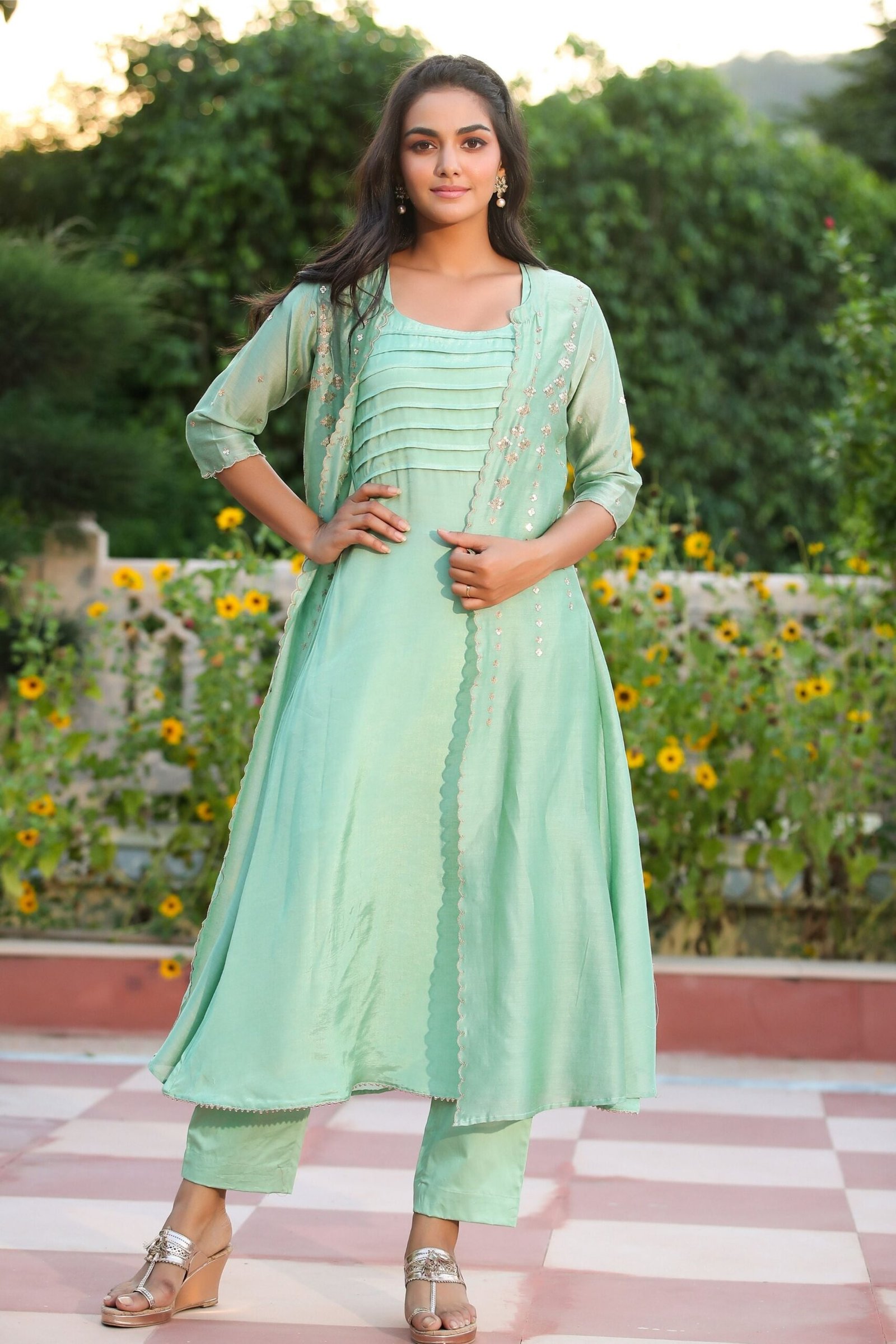 Three Piece Designer Jacket Dress