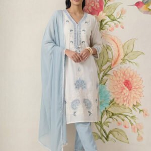 Mysaara Spa Embroidered Georgette Suit Set with Dupatta