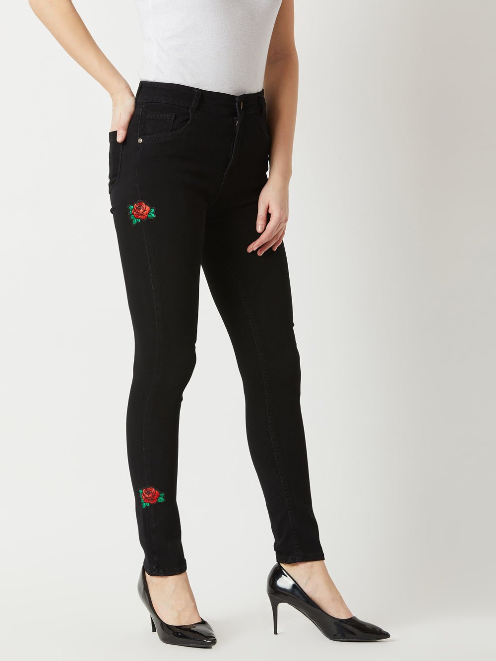 Make It Pop Patched Jeans