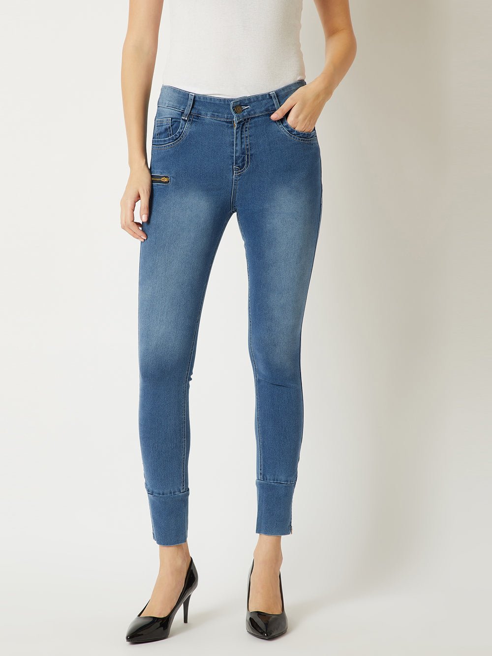Women At Work Zipper Jeans