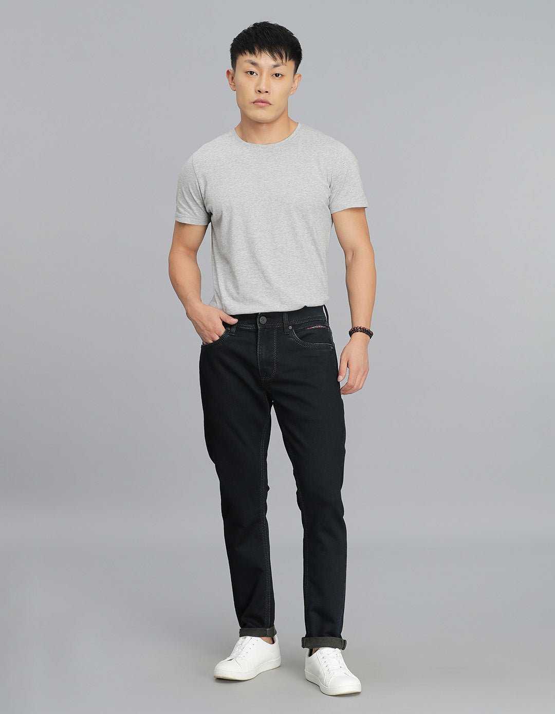 Dark Blue Low-Rise Ankle Length Jeans