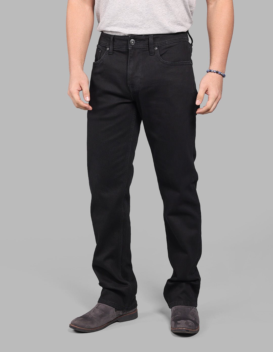 Black Midrise, Comfort And Straight Fit Stretch Jeans