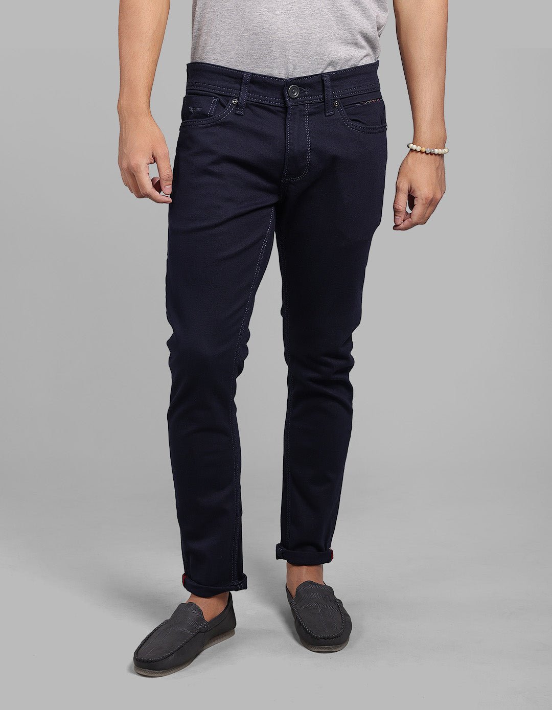 Dark Blue Low-Rise Ankle Length Stretch Jeans