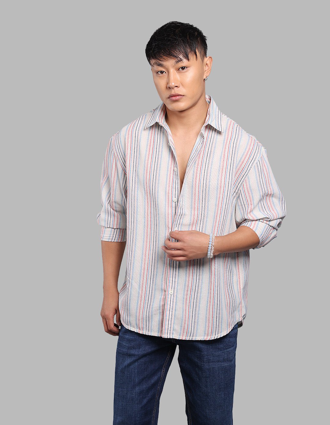 Multi Color Full Sleeve Stripe Shirt