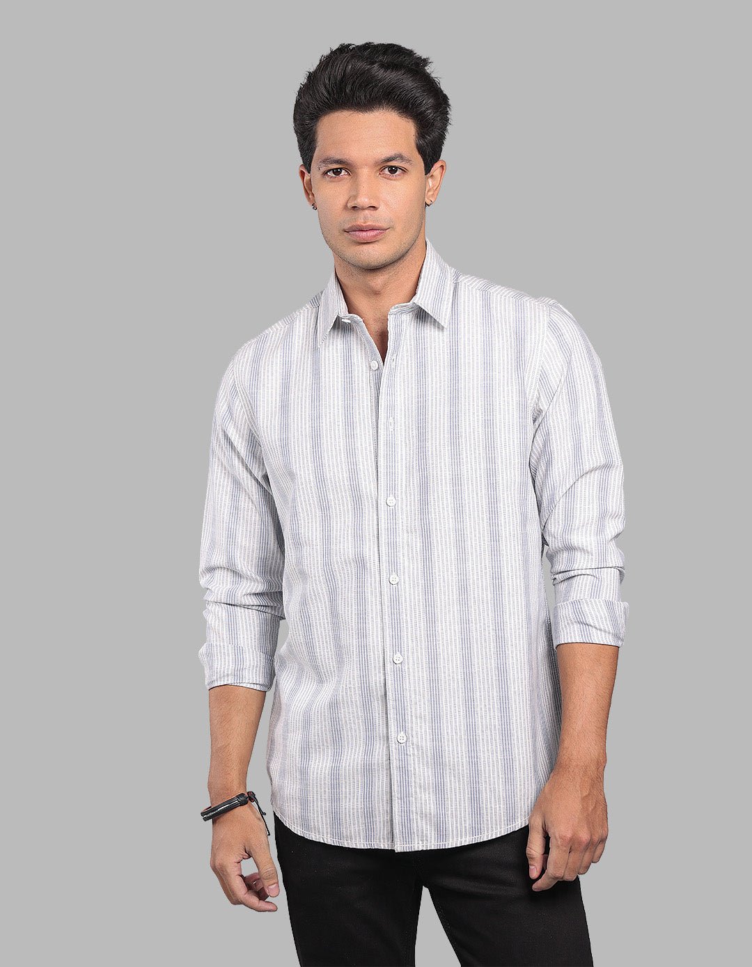 Light Blue Full Sleeve Stripe Shirt