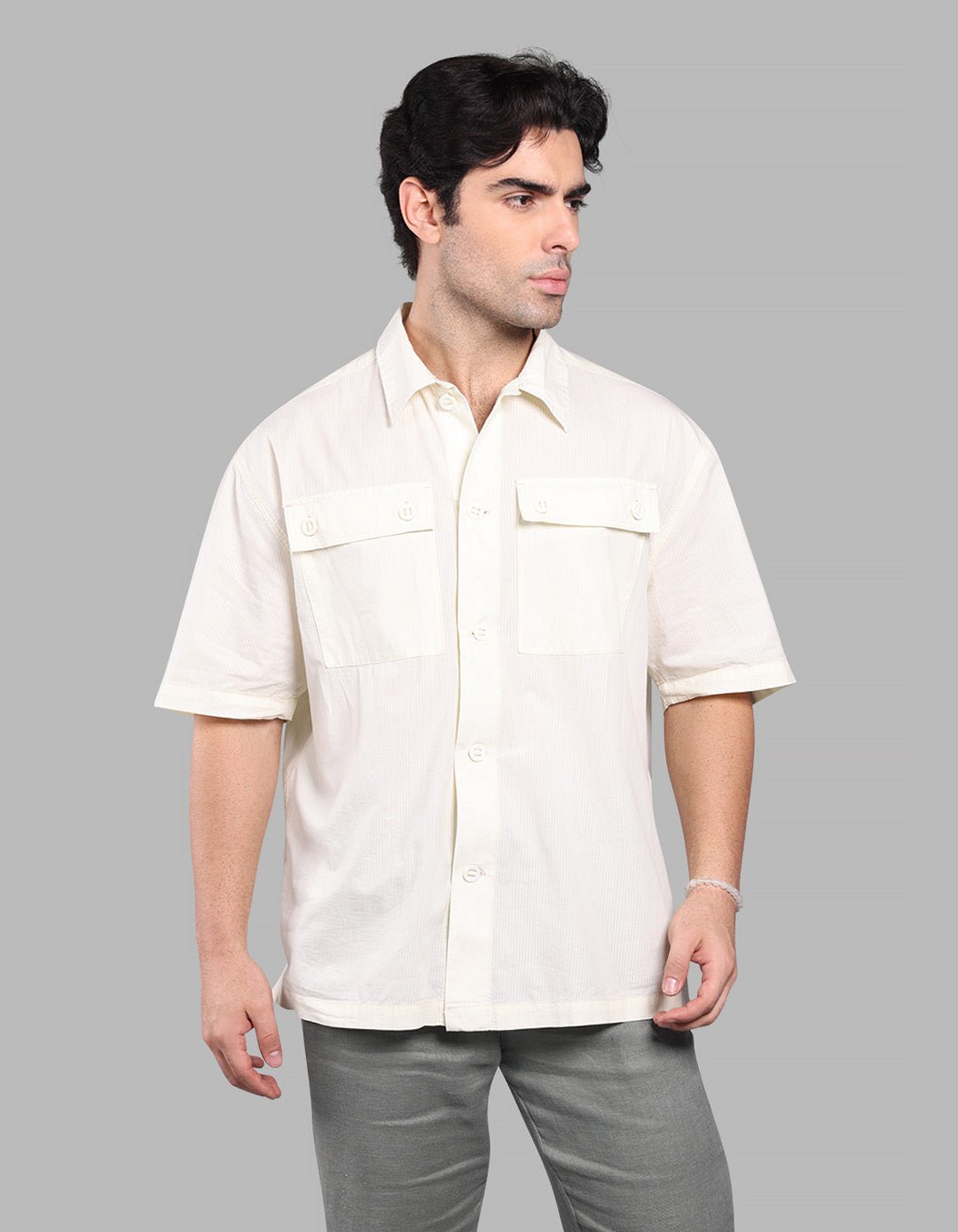 Lemon 100% Cotton Half Sleeve Oversized Solid Shirt