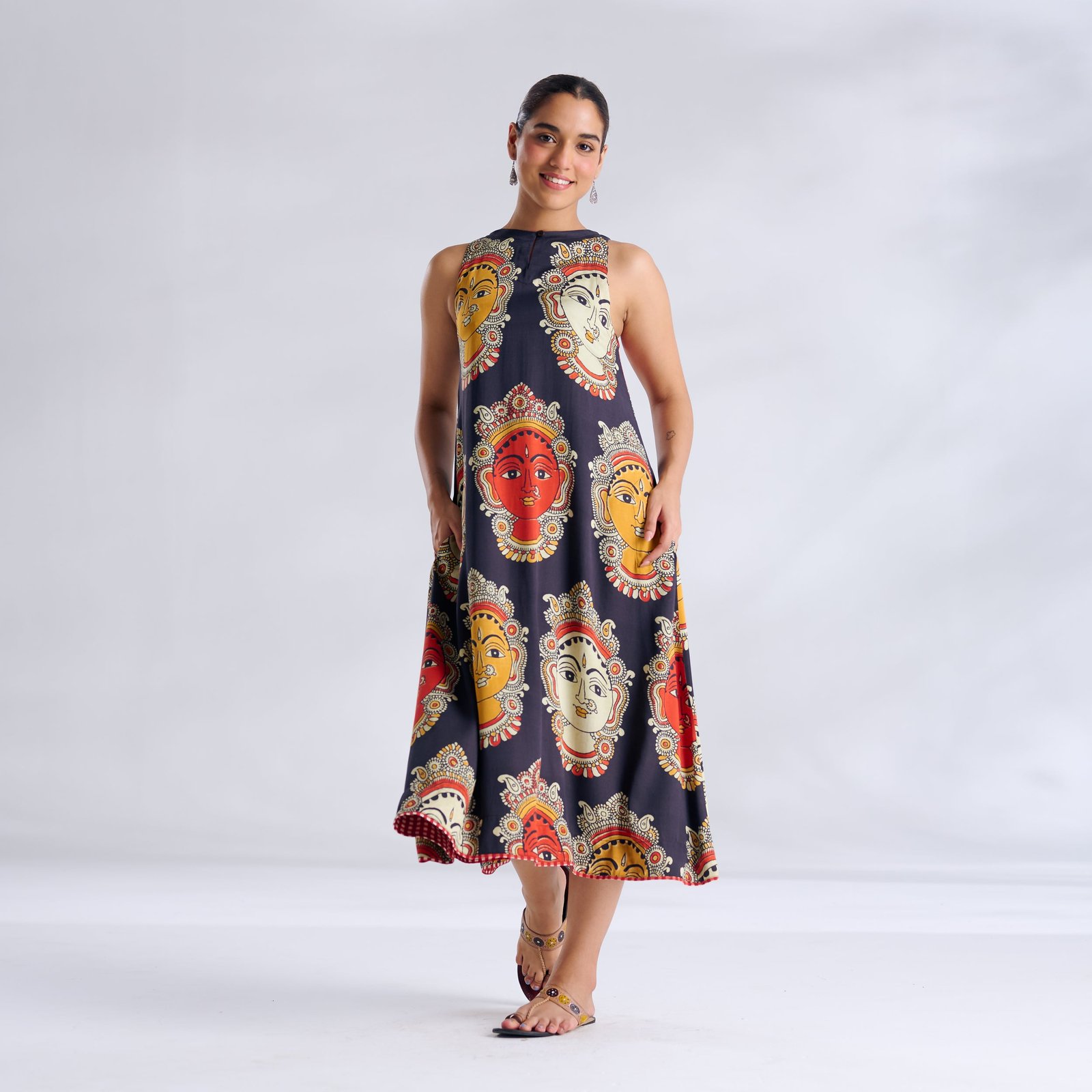 Roopika Modal Satin Dress - Charcoal
