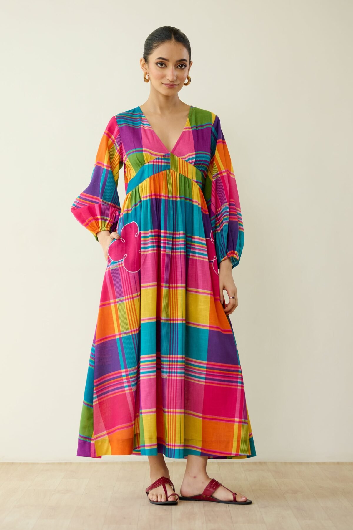 Candy Cloud Pure Slub Cotton Dress - Multicolour