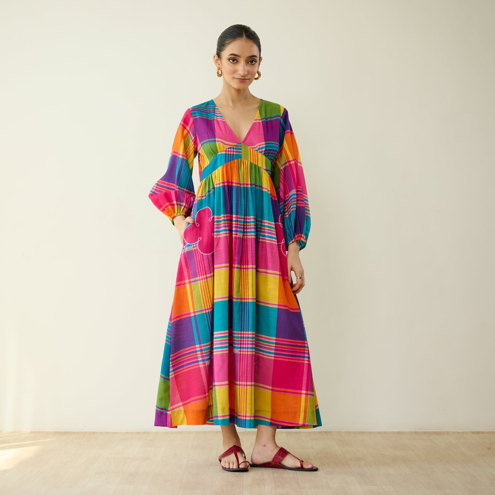 Candy Cloud Pure Slub Cotton Dress - Multicolour