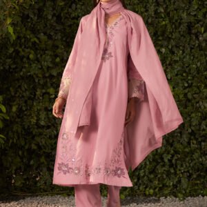 Raveena Twilight Lilac Embroidered Cotton Suit Set with Dupatta