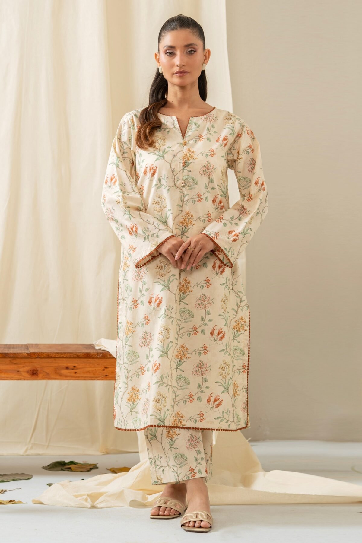 Printed Cambric Stitched 2 Piece Suit