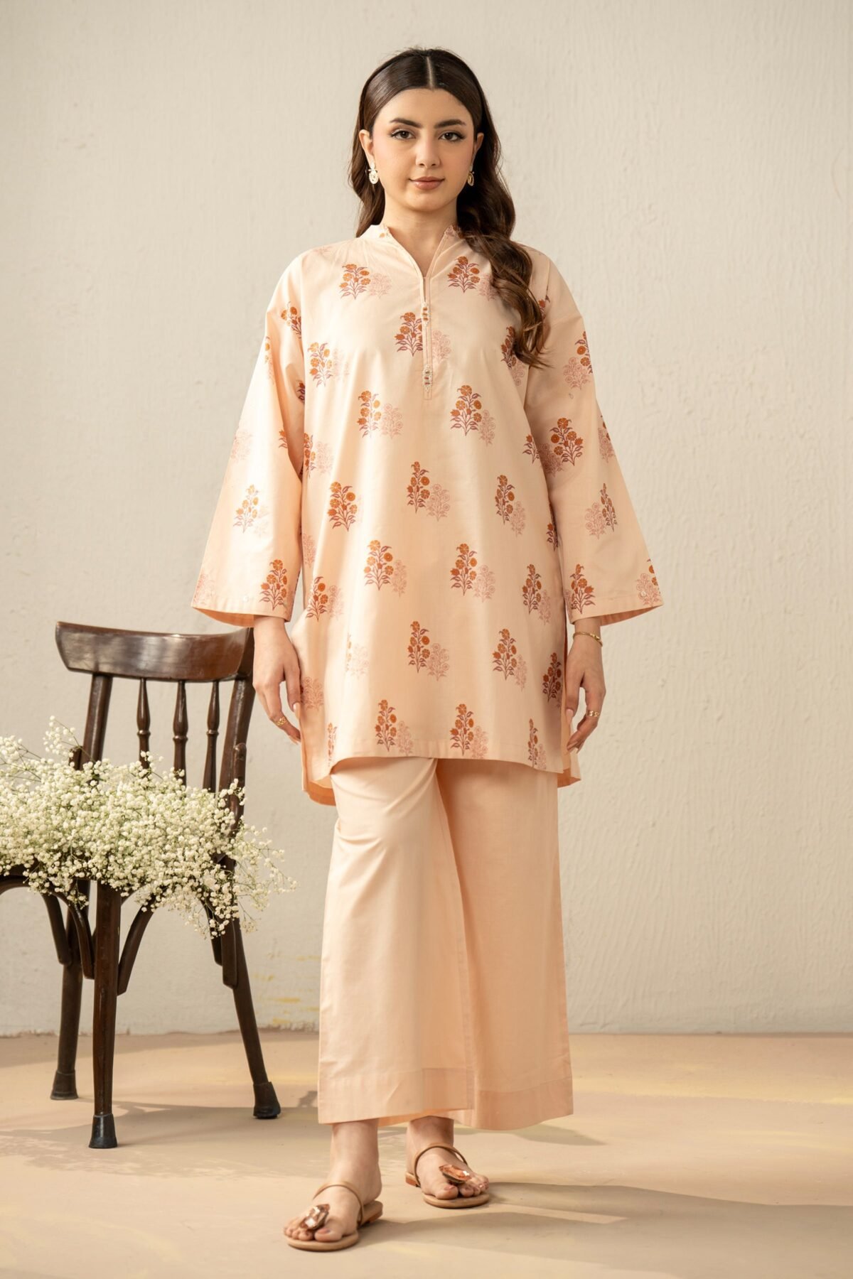 Printed Cambric Stitched 2 Piece Suit