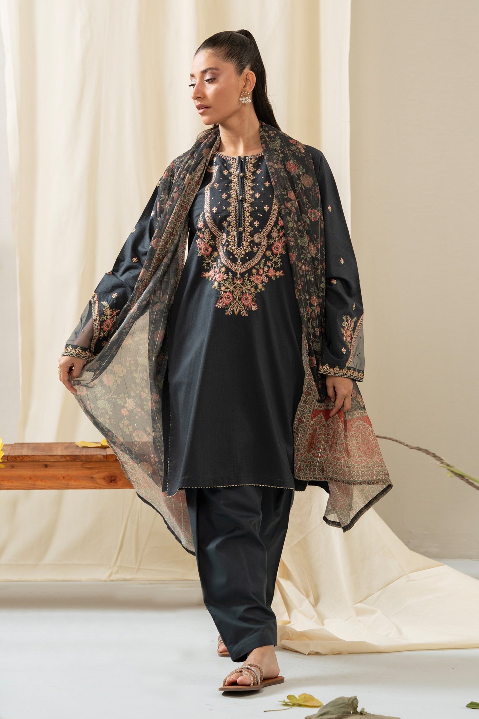 Embroidered Dobby Stitched 3 Piece Suit