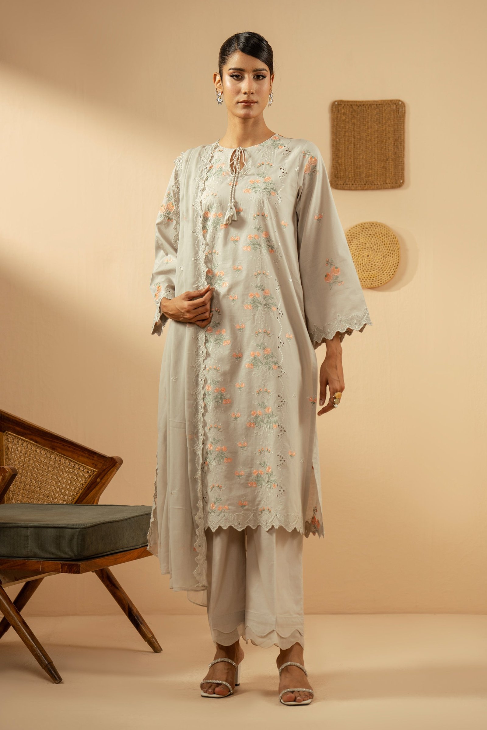 Embroidered Lawn Stitched 3 Piece Suit