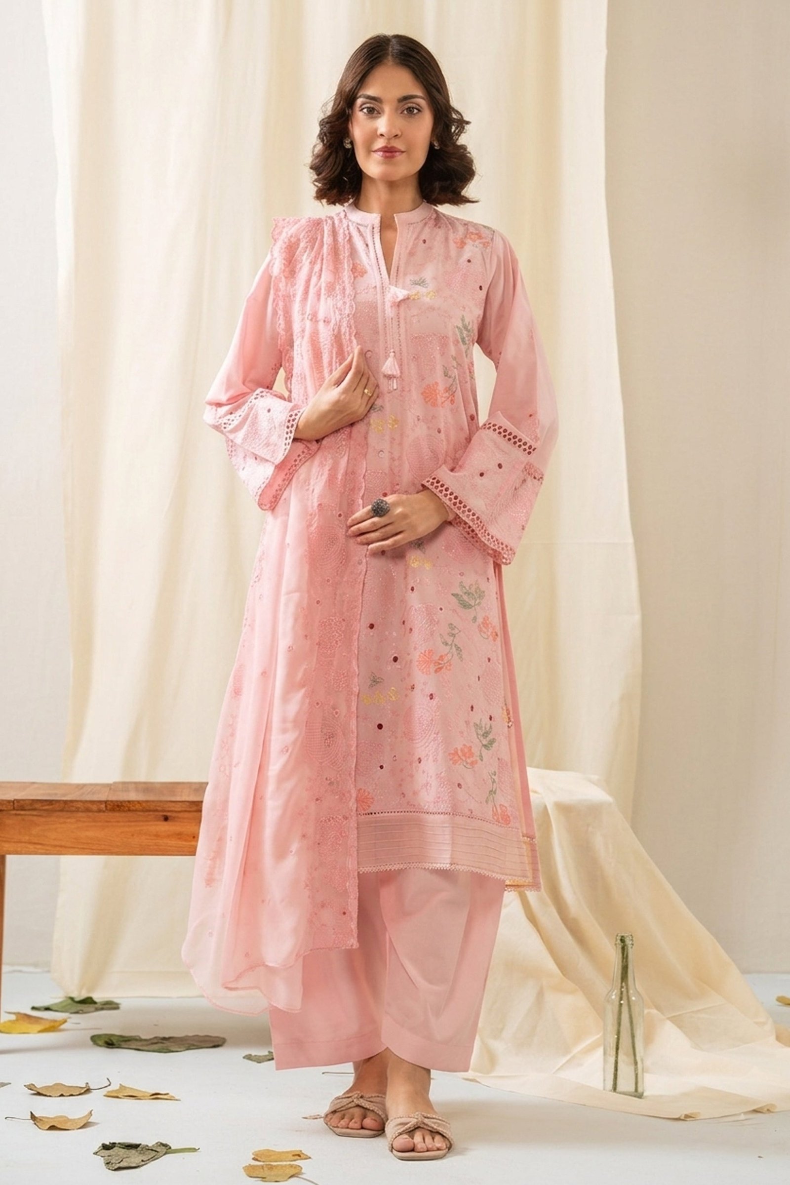 Embroidered Lawn Stitched 3 Piece Suit