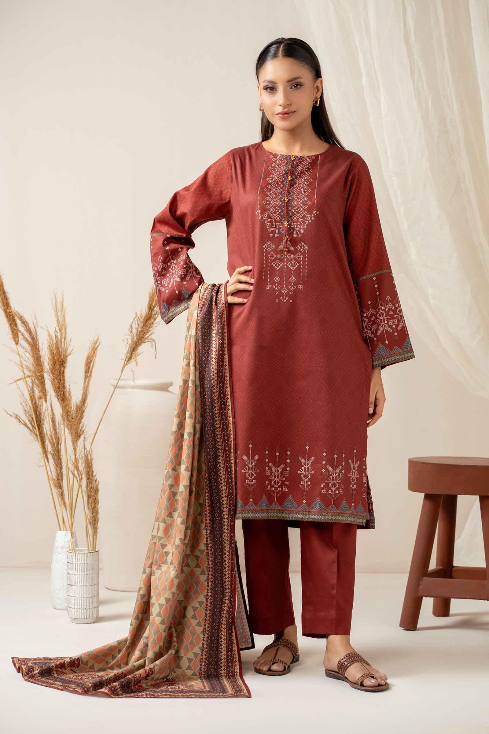 Stitched Printed Suit