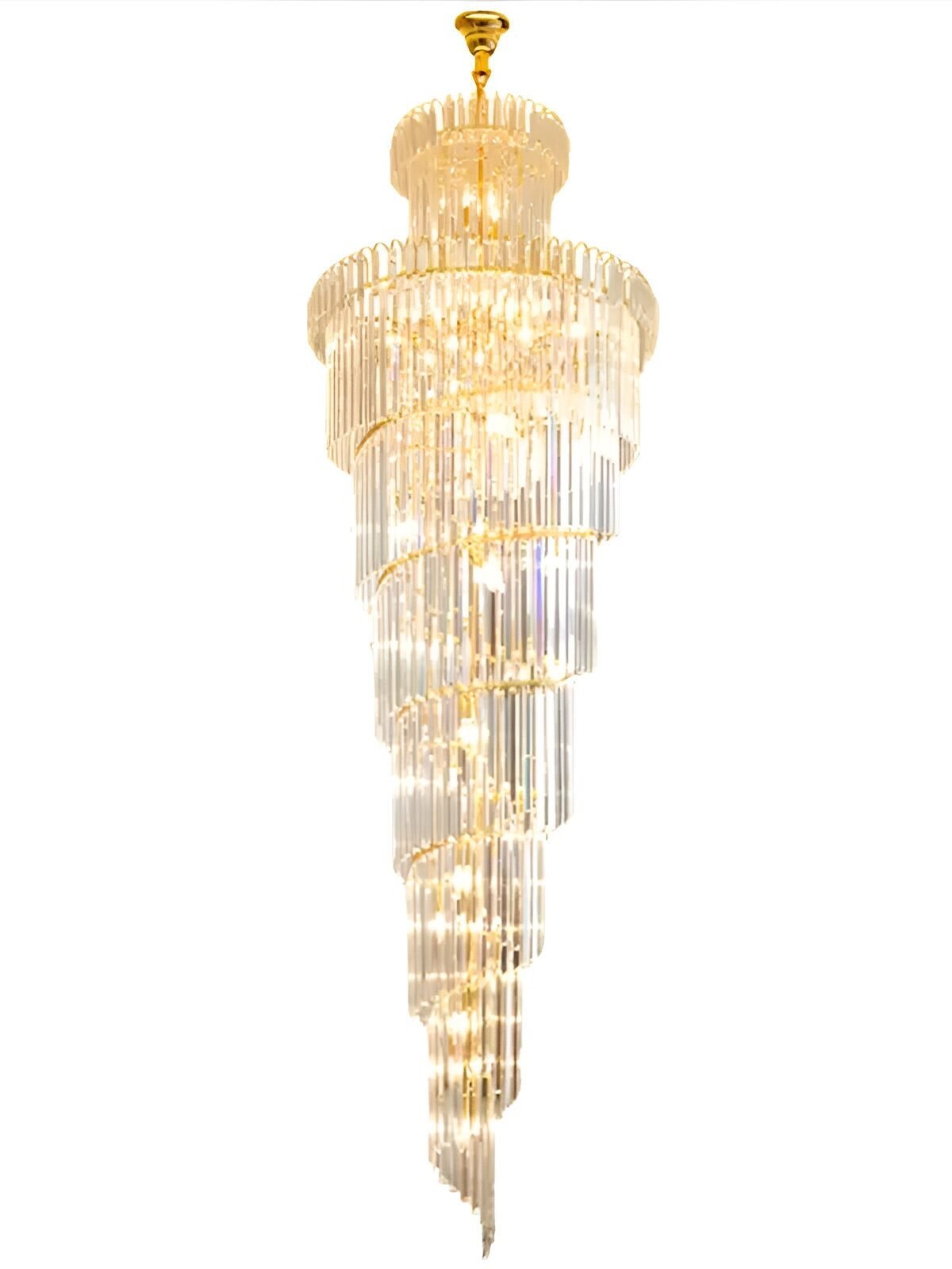Long Crystal Staircase Modern Chandelier