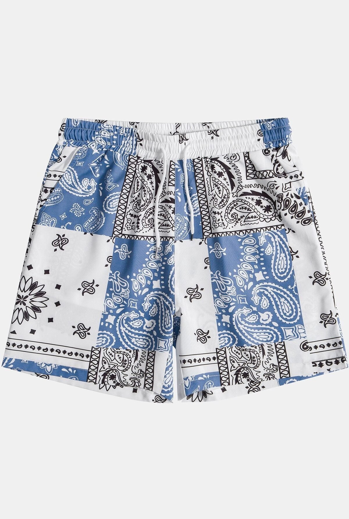 Paisley Print Drawstring Shorts #Random Pattern Design#