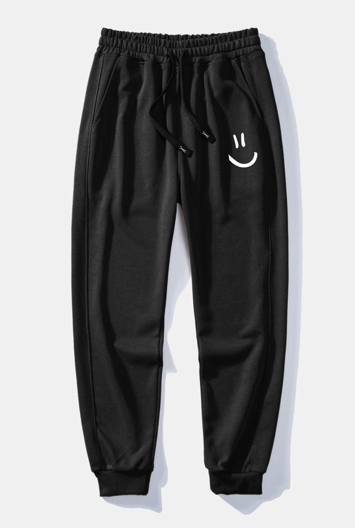 Smiley Face Print Jogging Pants