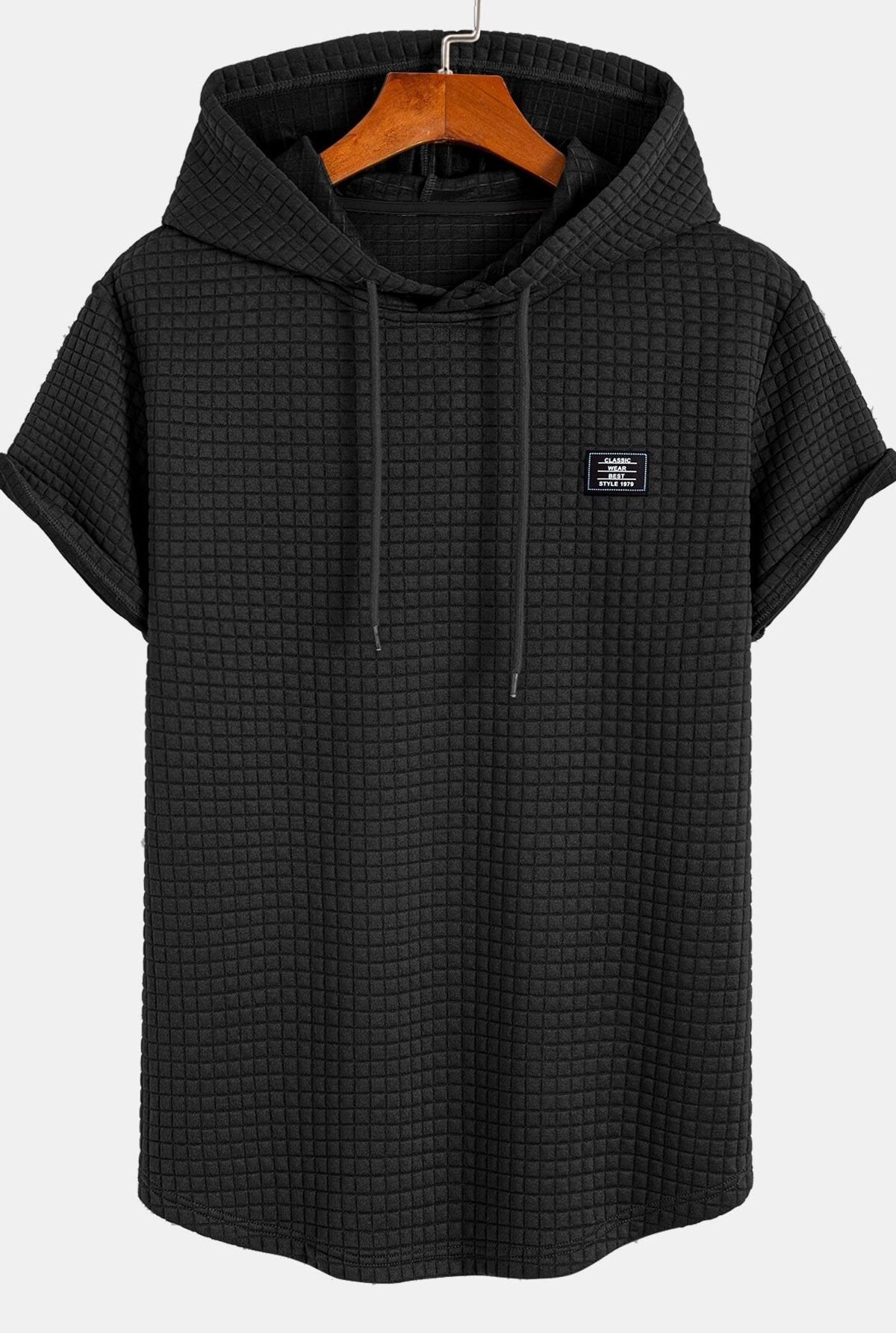 Waffle Hooded Arc Hem T-Shirt