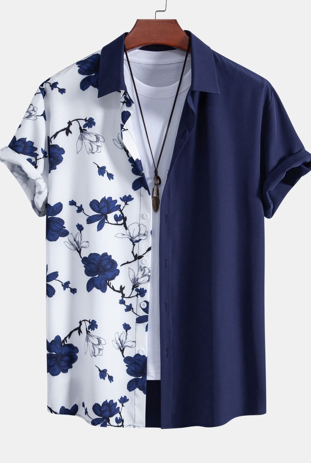 Floral Patchwork Print Button Up Shirt